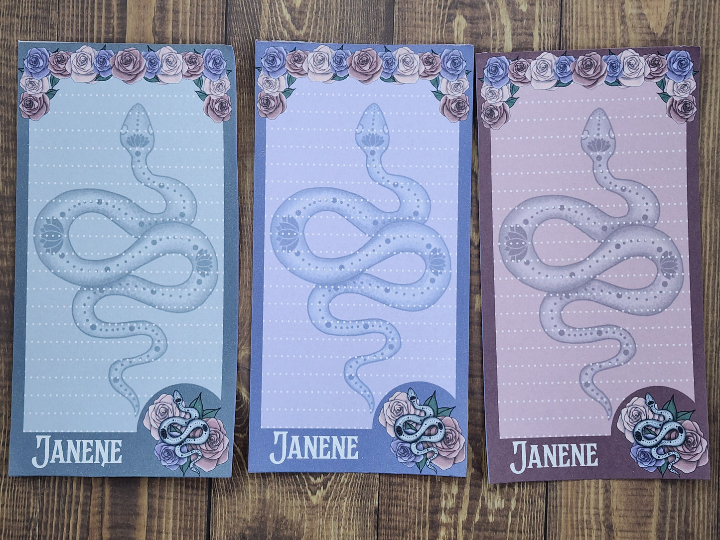 Hera Snake and roses notepad gift set