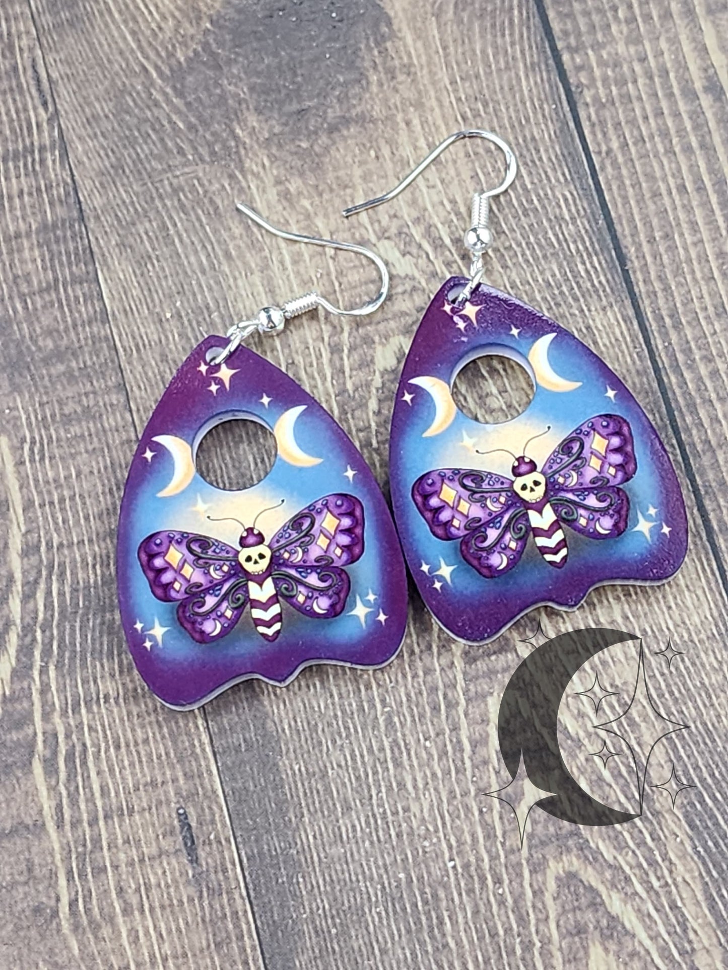 Moon Moth Mini Planchette earrings