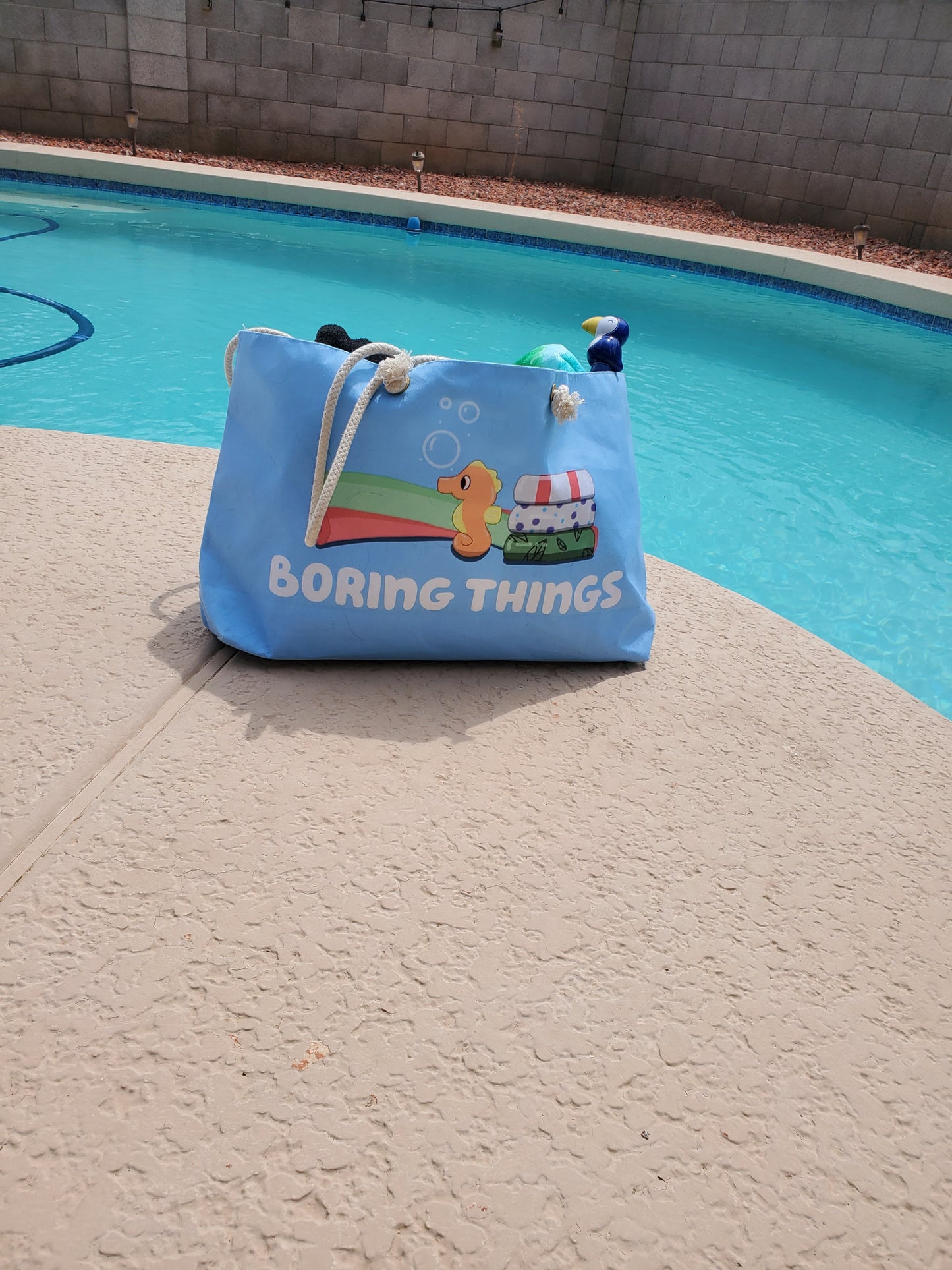 Boring Things Pool Bag Bluey Orangey Color