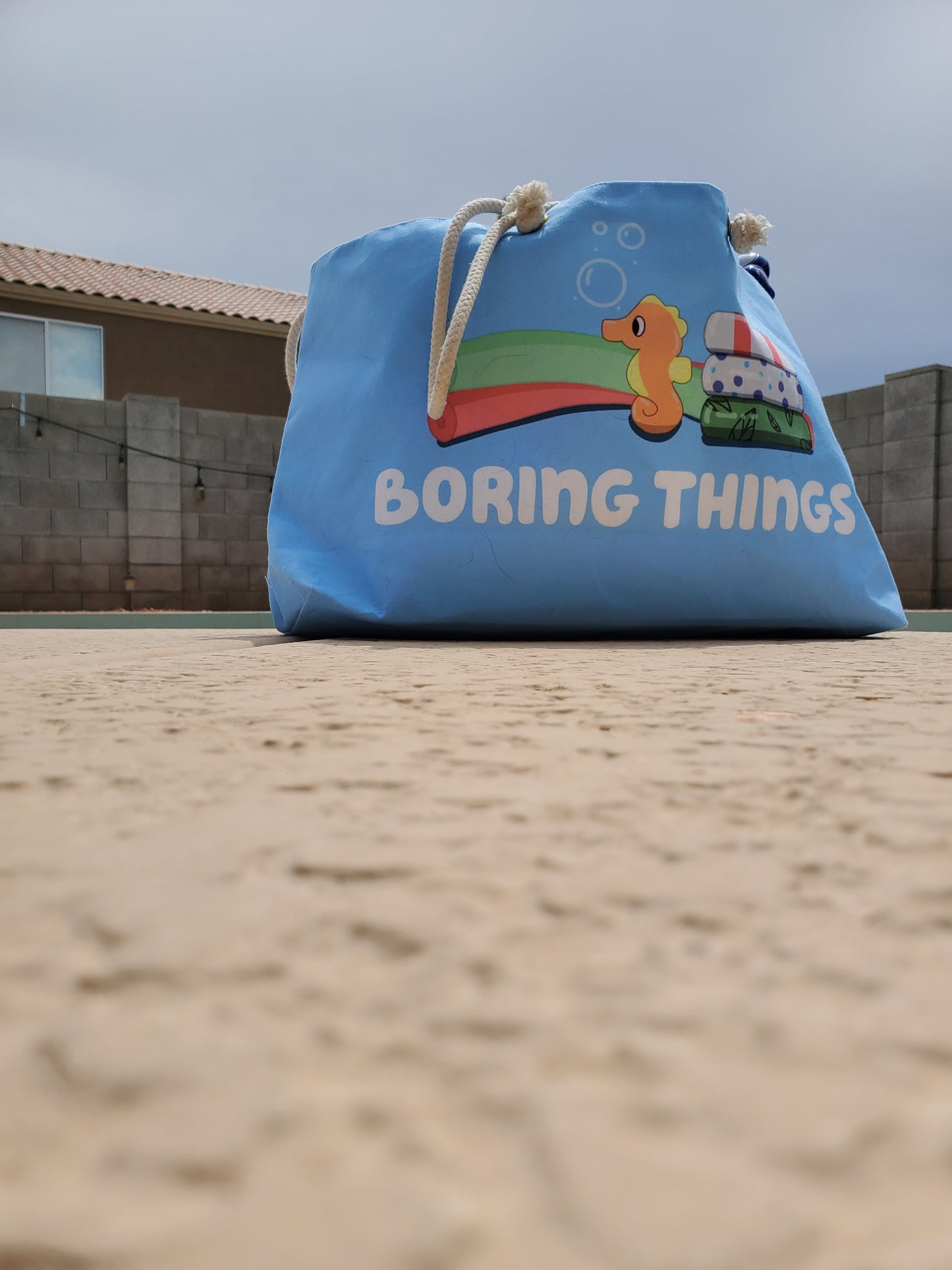 Boring Things Pool Bag Bluey Orangey Color