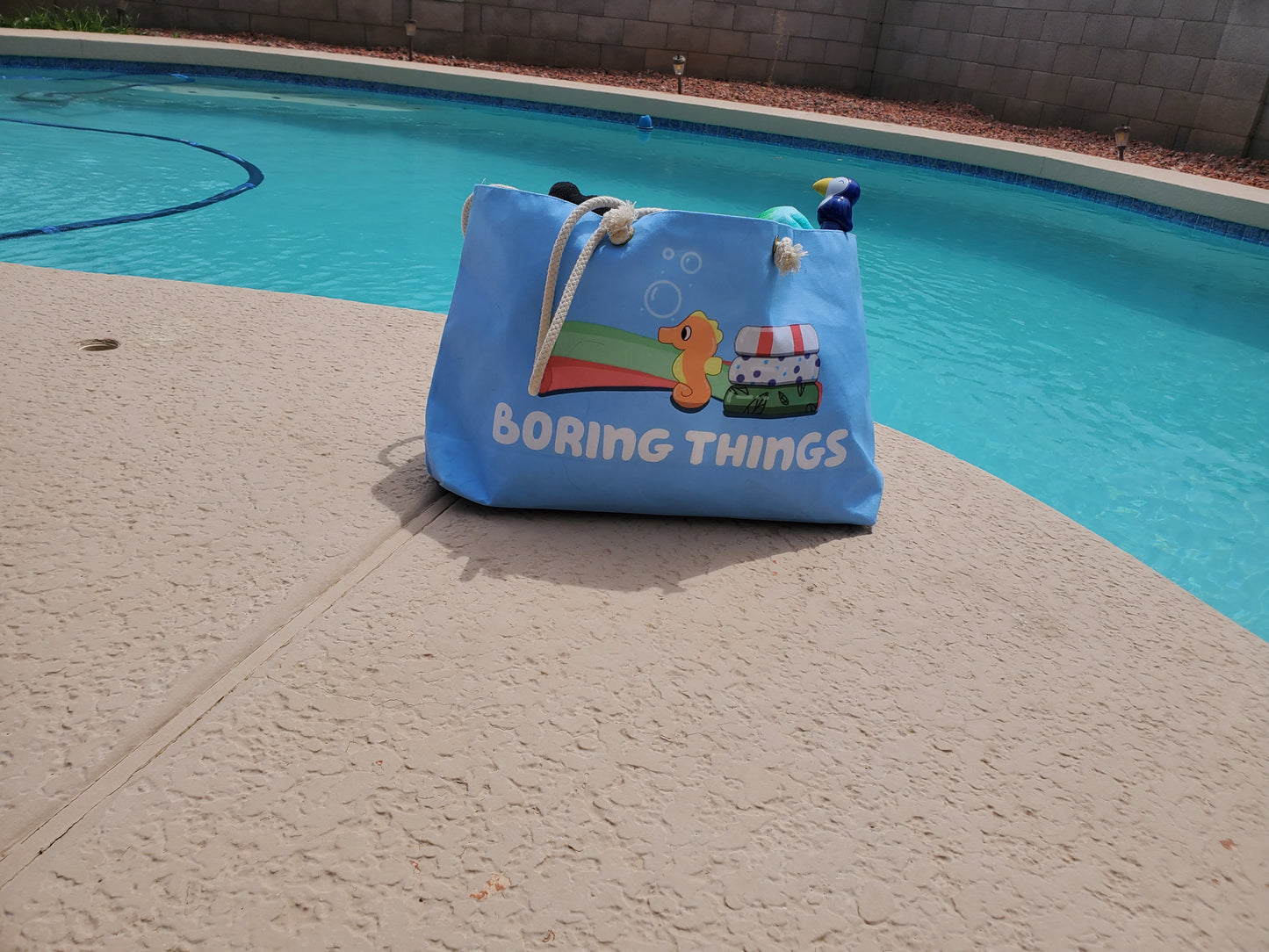 Boring Things Pool Bag Bluey Orangey Color