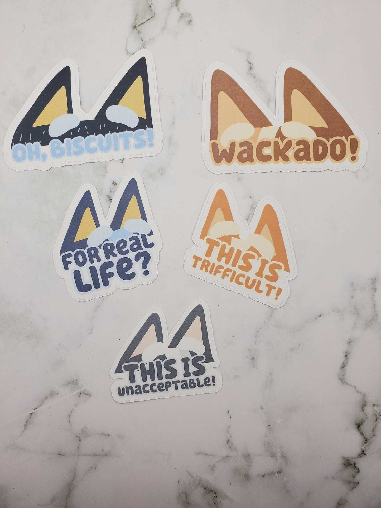 Heeler Family Ears and Quotes Stickers