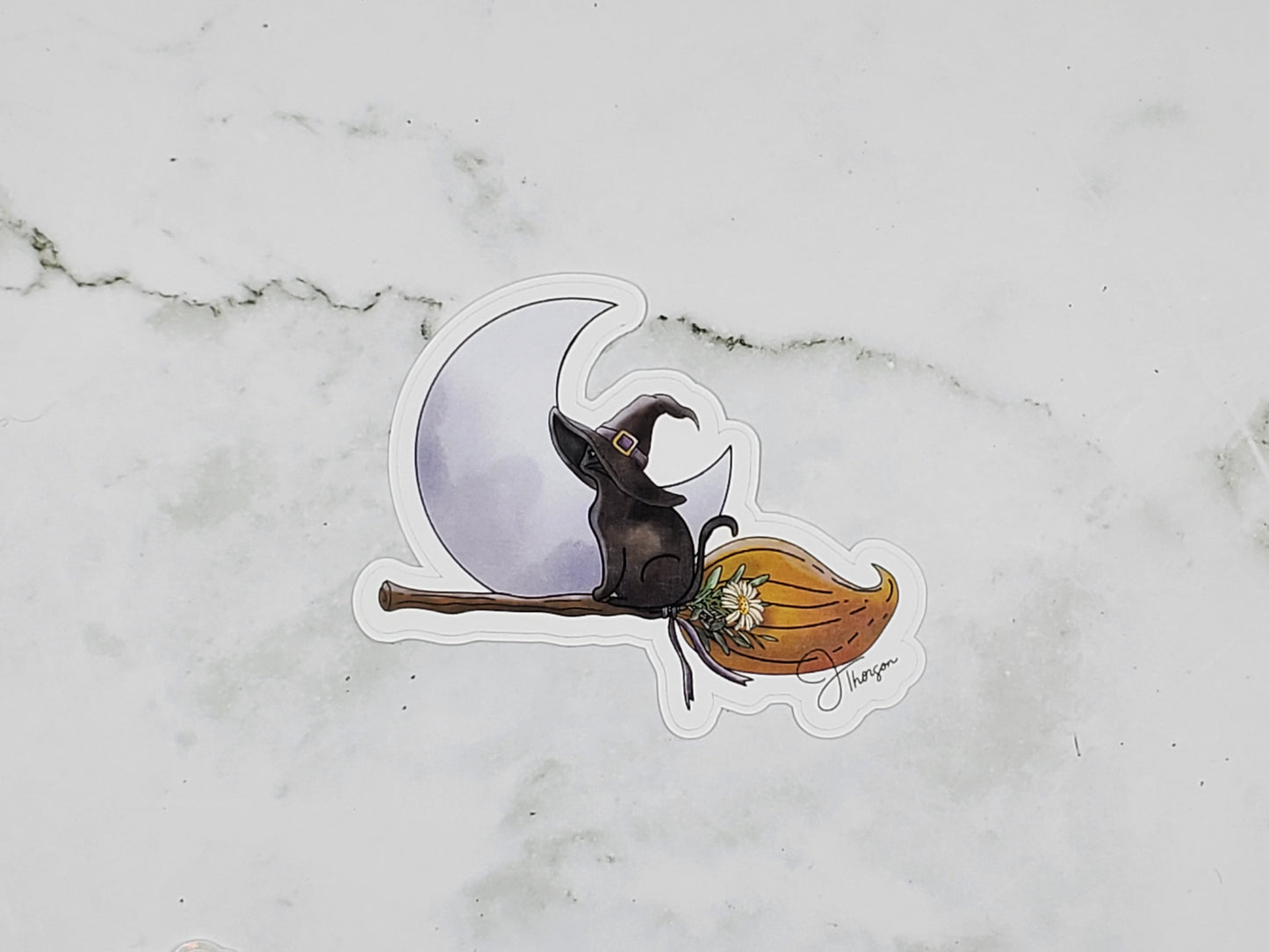 Magic cat, witch sticker