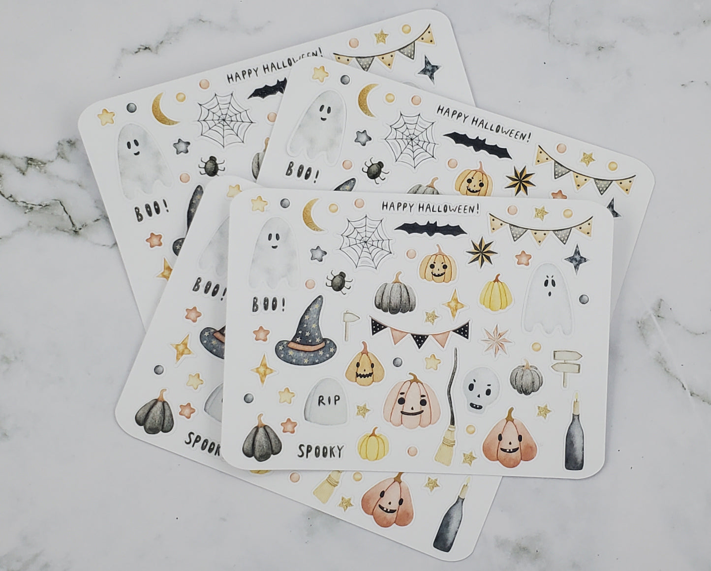 Watercolor Halloween party sticker sheet