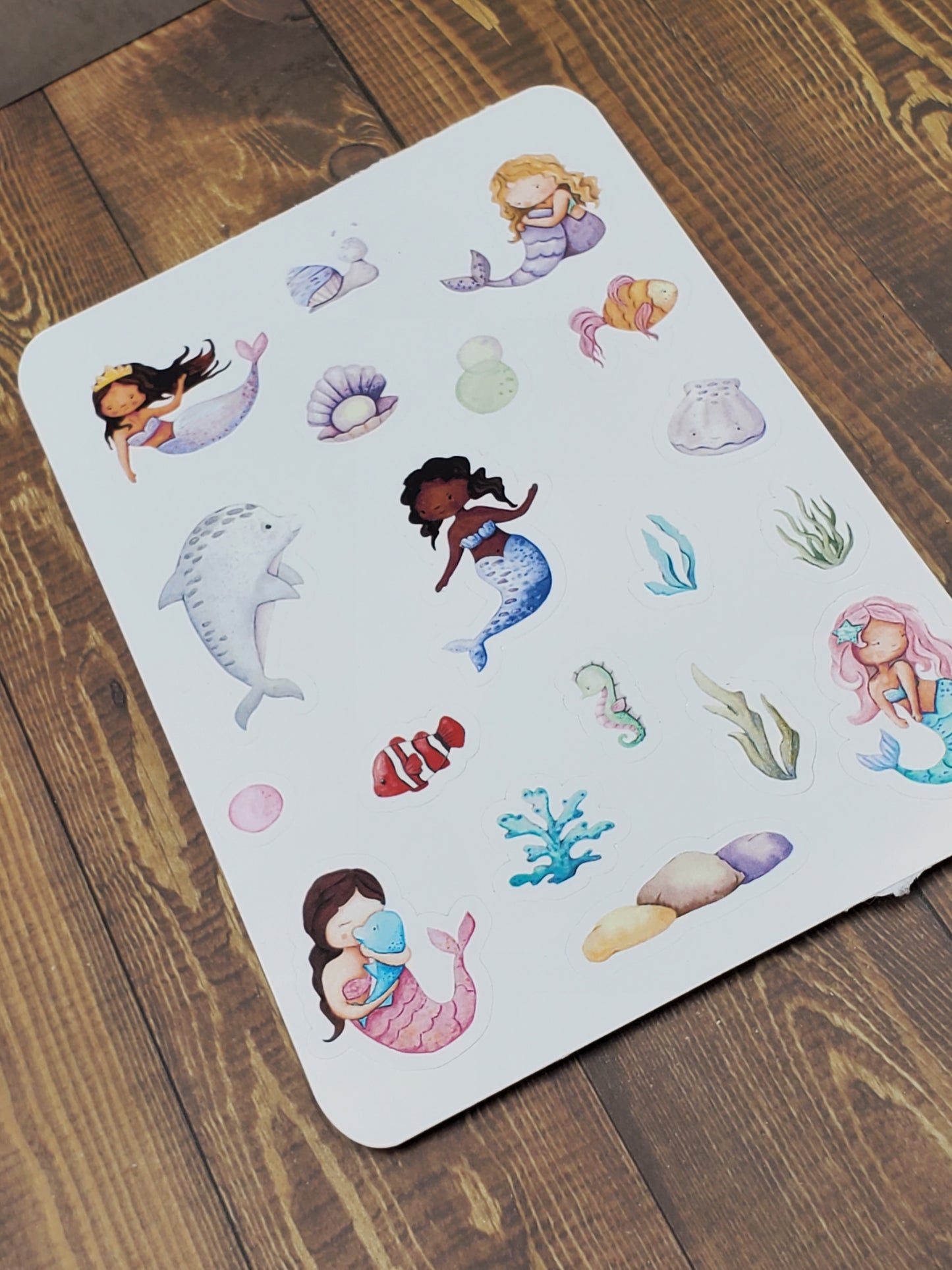 Cute Mermaid Stickers Watercolor