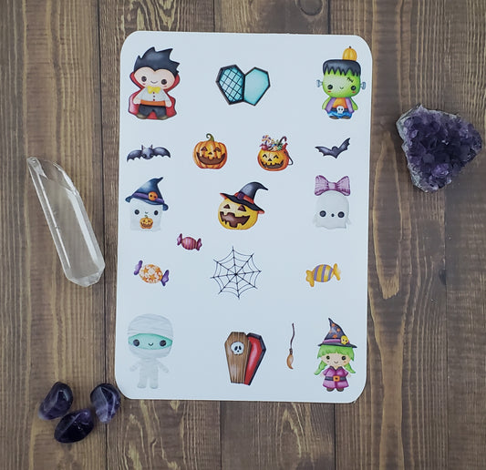 Cute Halloween Trick or treat sticker sheet