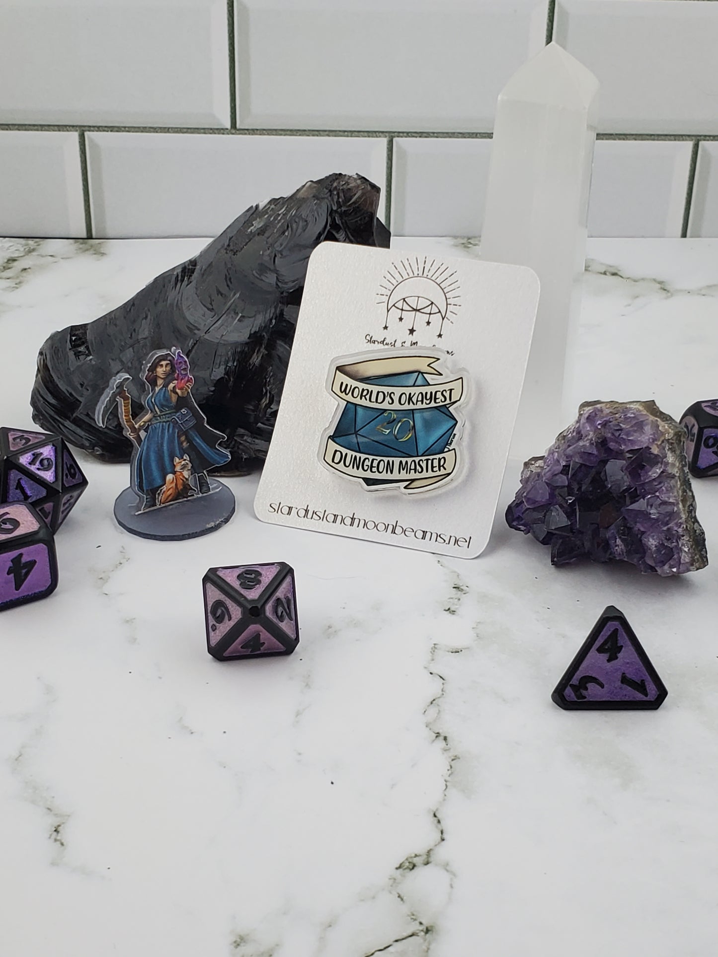 World's Okayest Dungeon Master Acrylic Pin