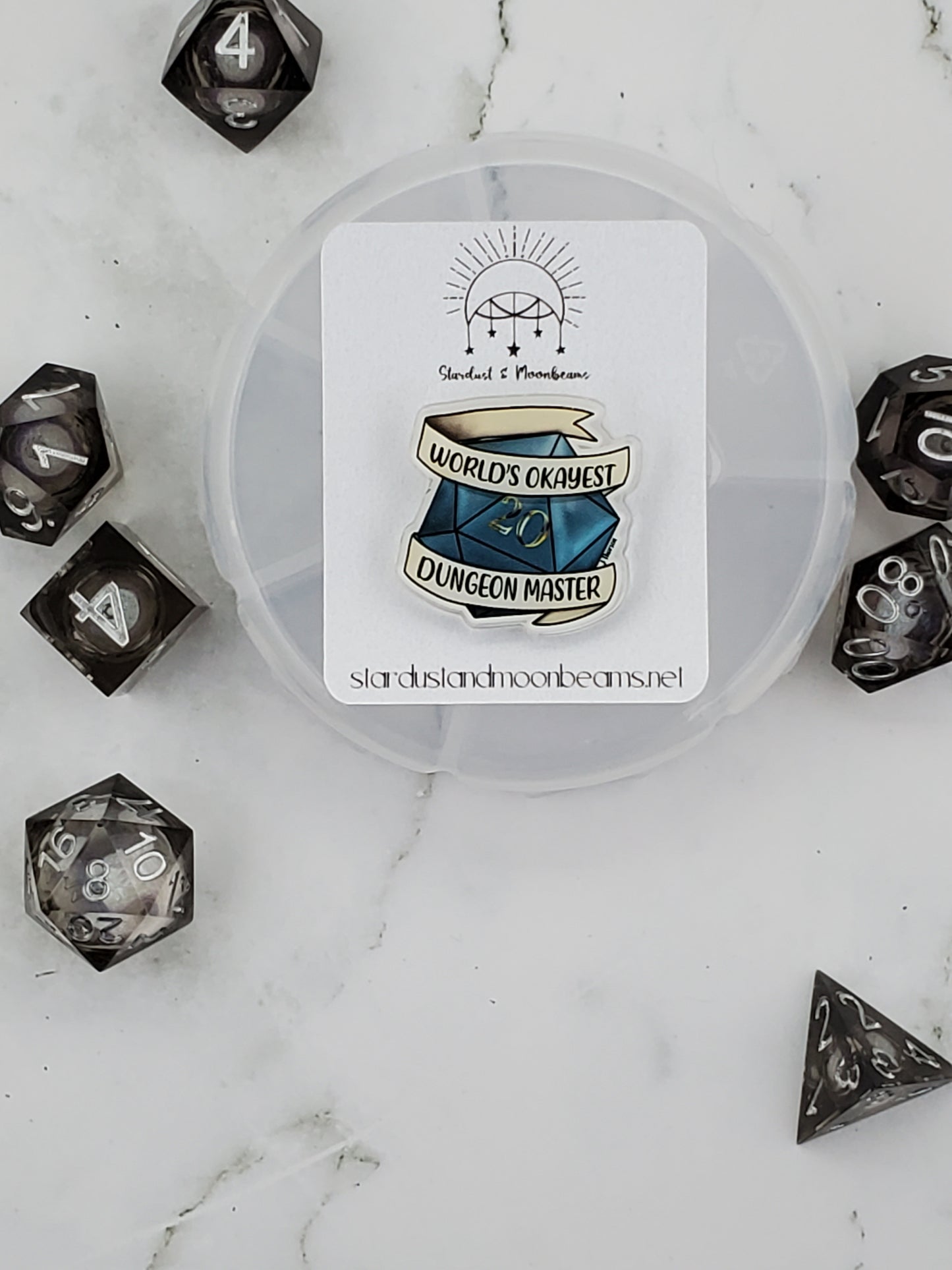 World's Okayest Dungeon Master Acrylic Pin