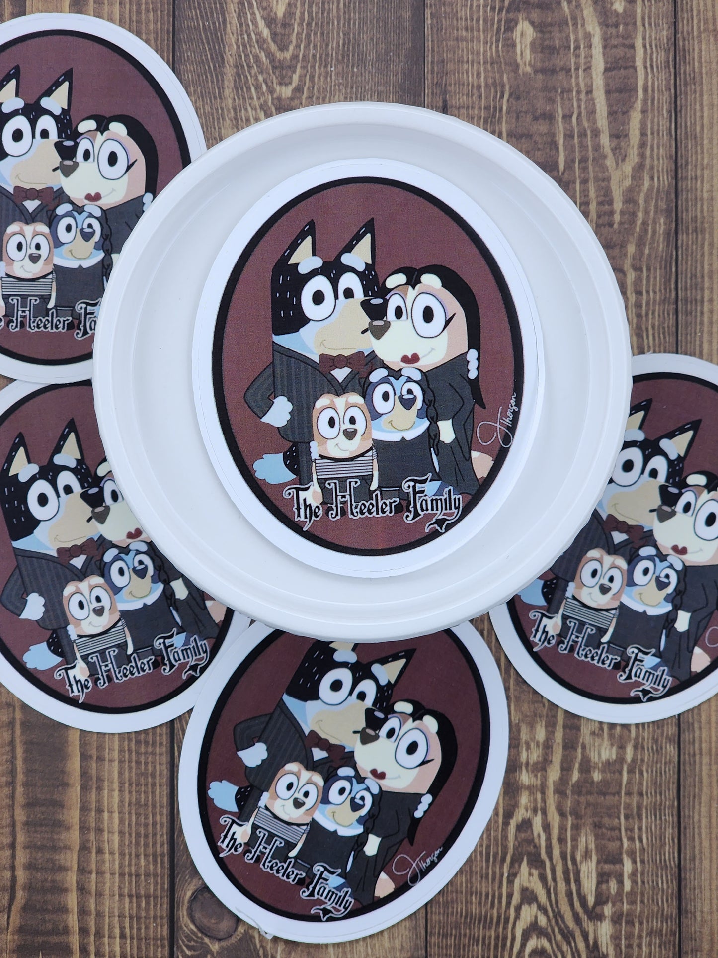 Addams Family x Heeler Family Mash up halloween sticker 3 or 2 inch