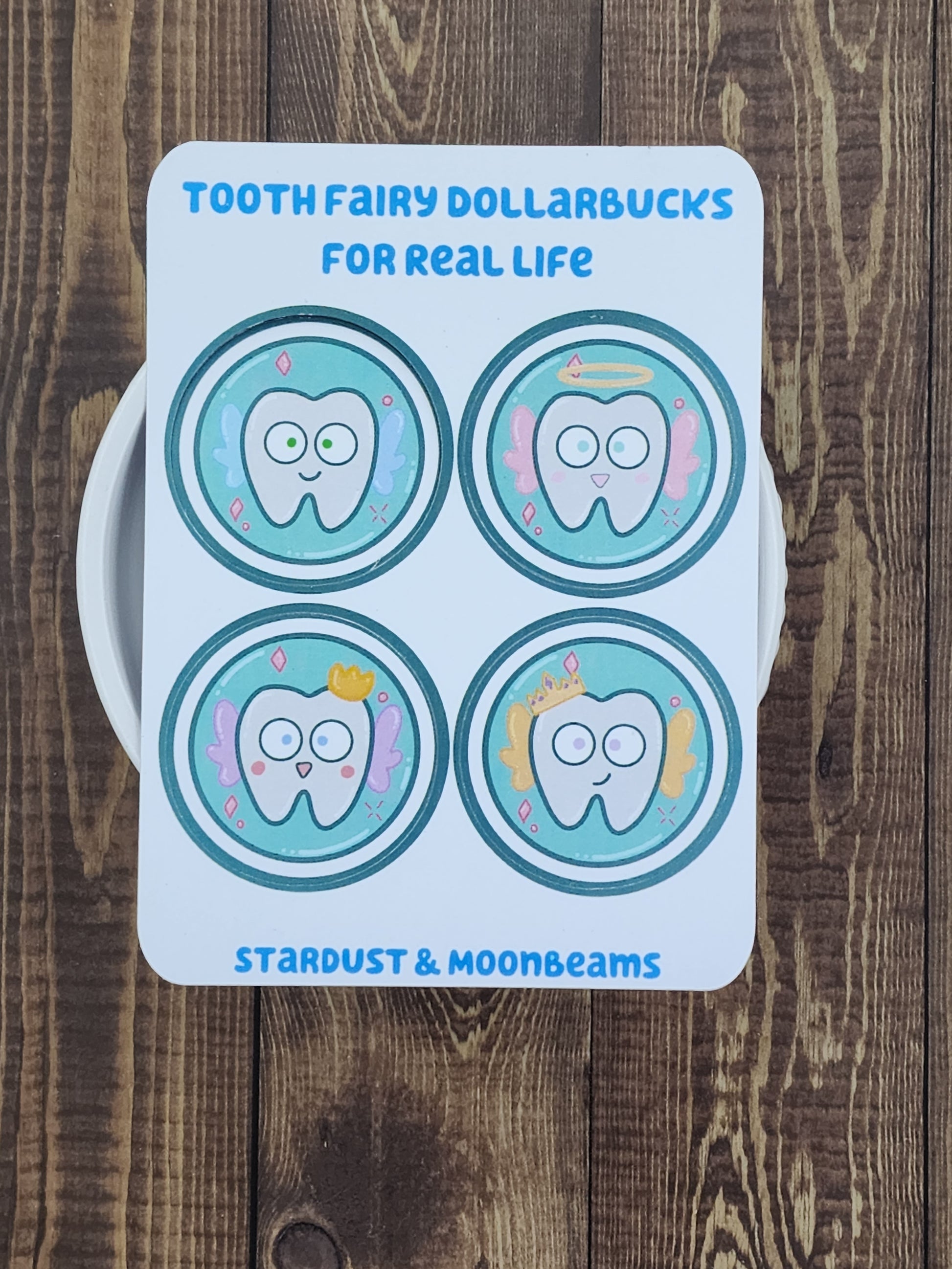 Official Tooth Fairy Stickers in Green & Blue (with African American Features)