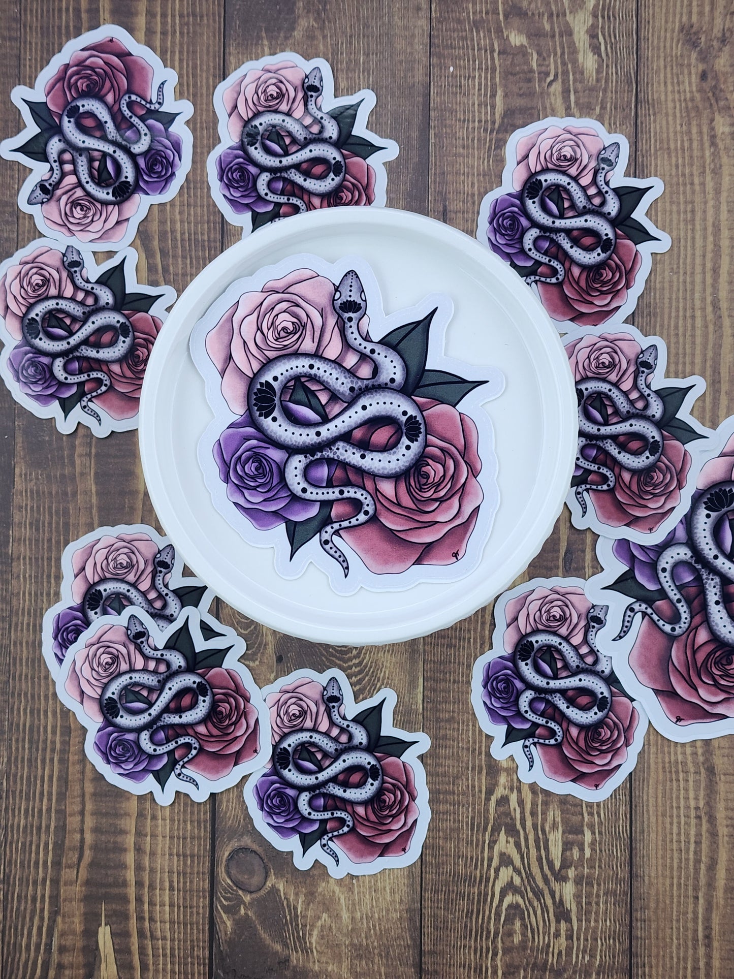 Hera Snake and roses Sticker