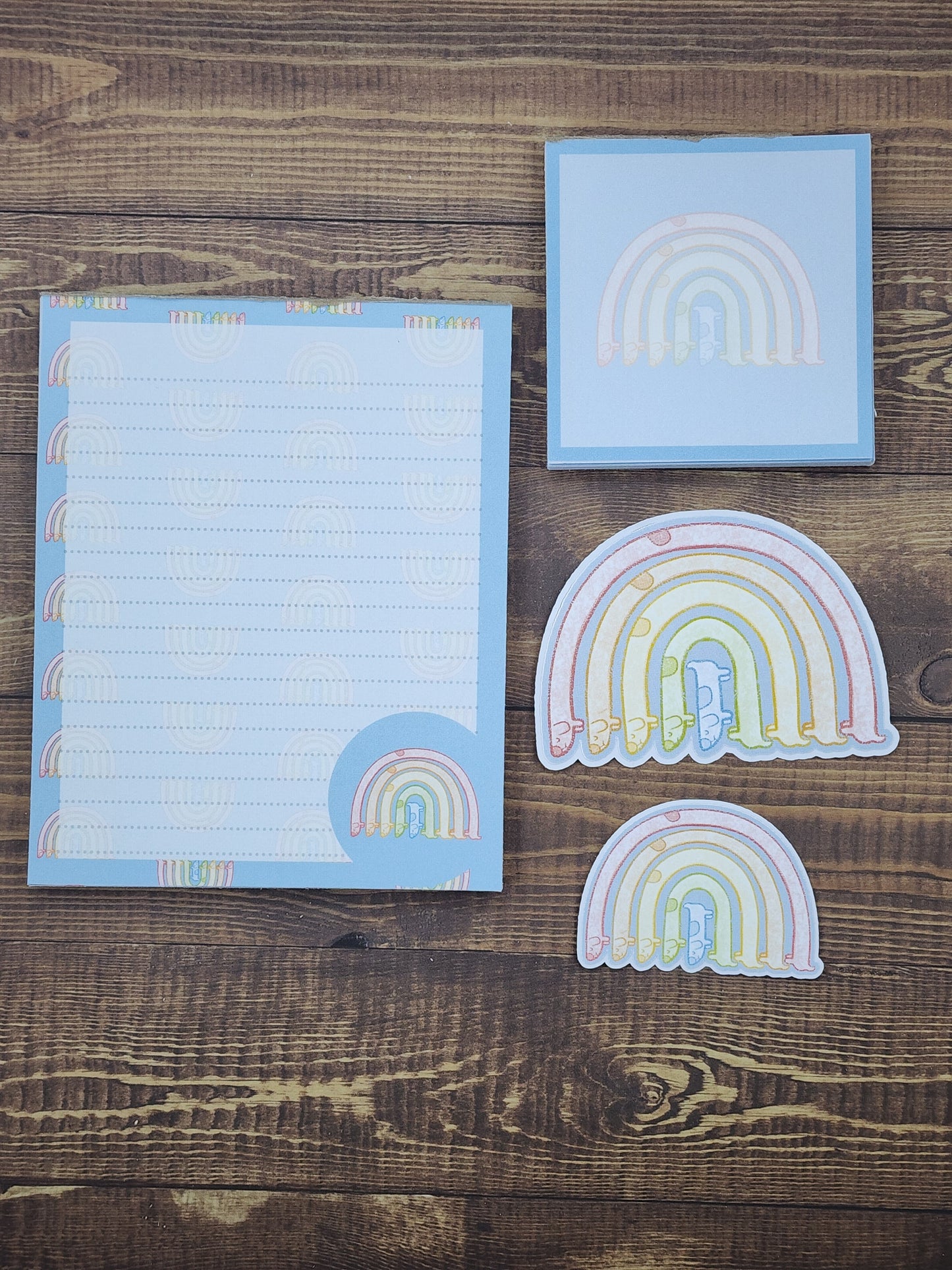 Long dog rainbow stationary and sticker set