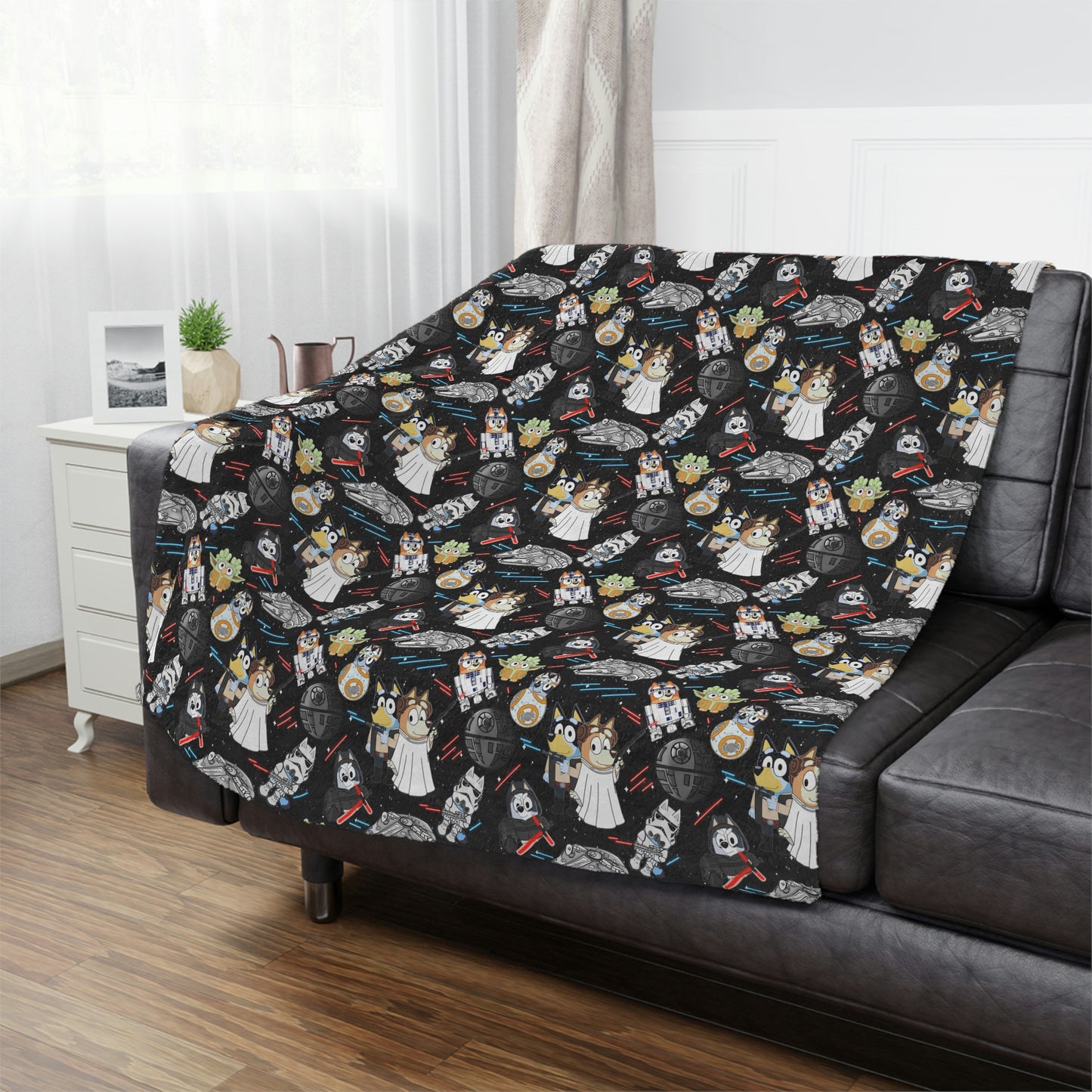 Galactic Wars Heeler crossover Blanket Black