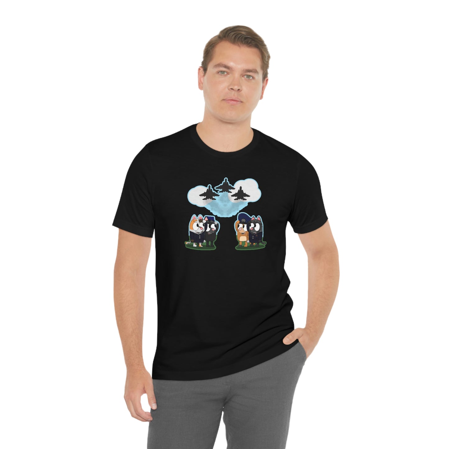 Bluey style Air force cats shirt