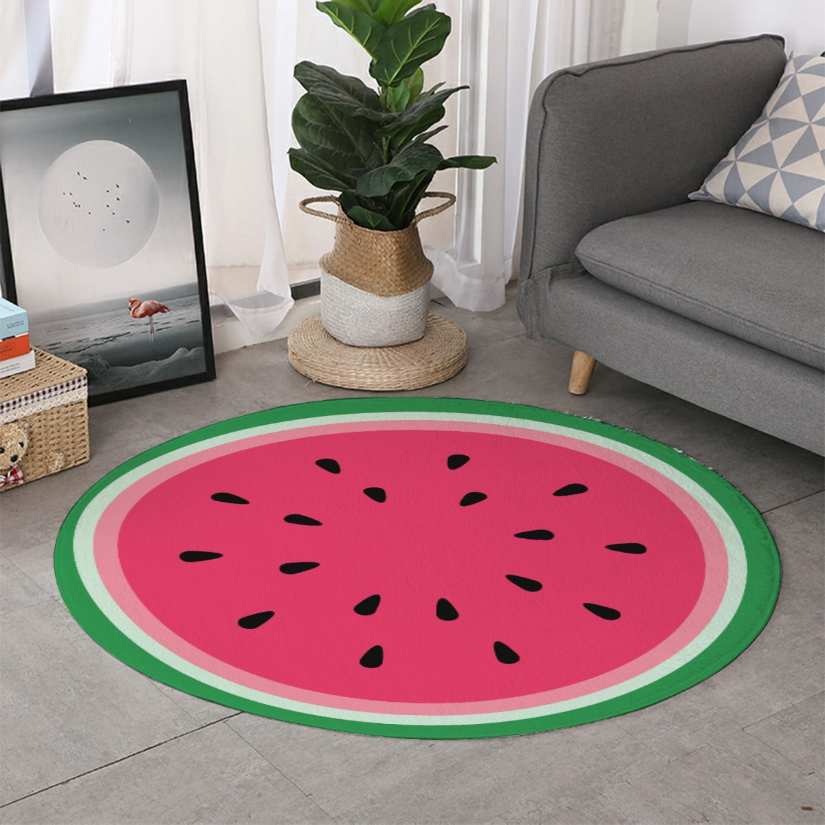 Watermelon floor mat playroom rug