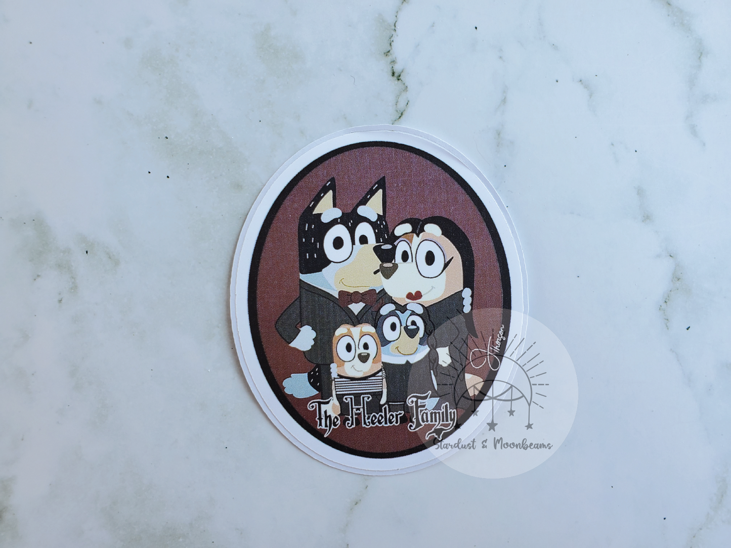 Addams Family x Heeler Family Mash up halloween sticker 3 or 2 inch