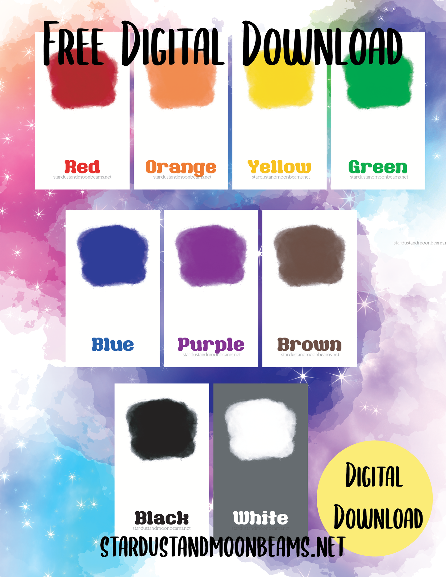 Free Primary Color Flashcards Digital download