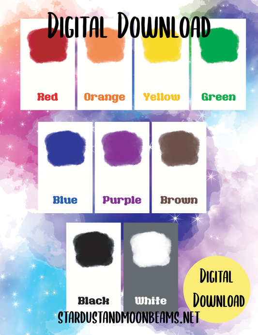 Primary Colors Flash Cards Digital Download