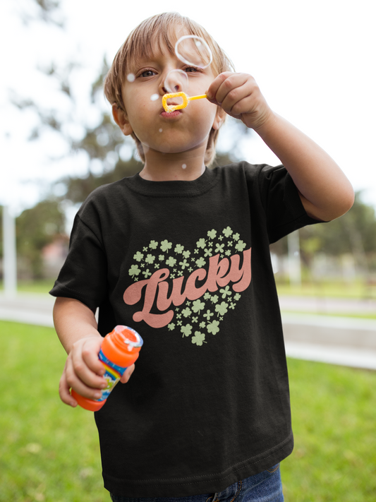 Lucky retro font Kids Heavy Cotton™ Tee