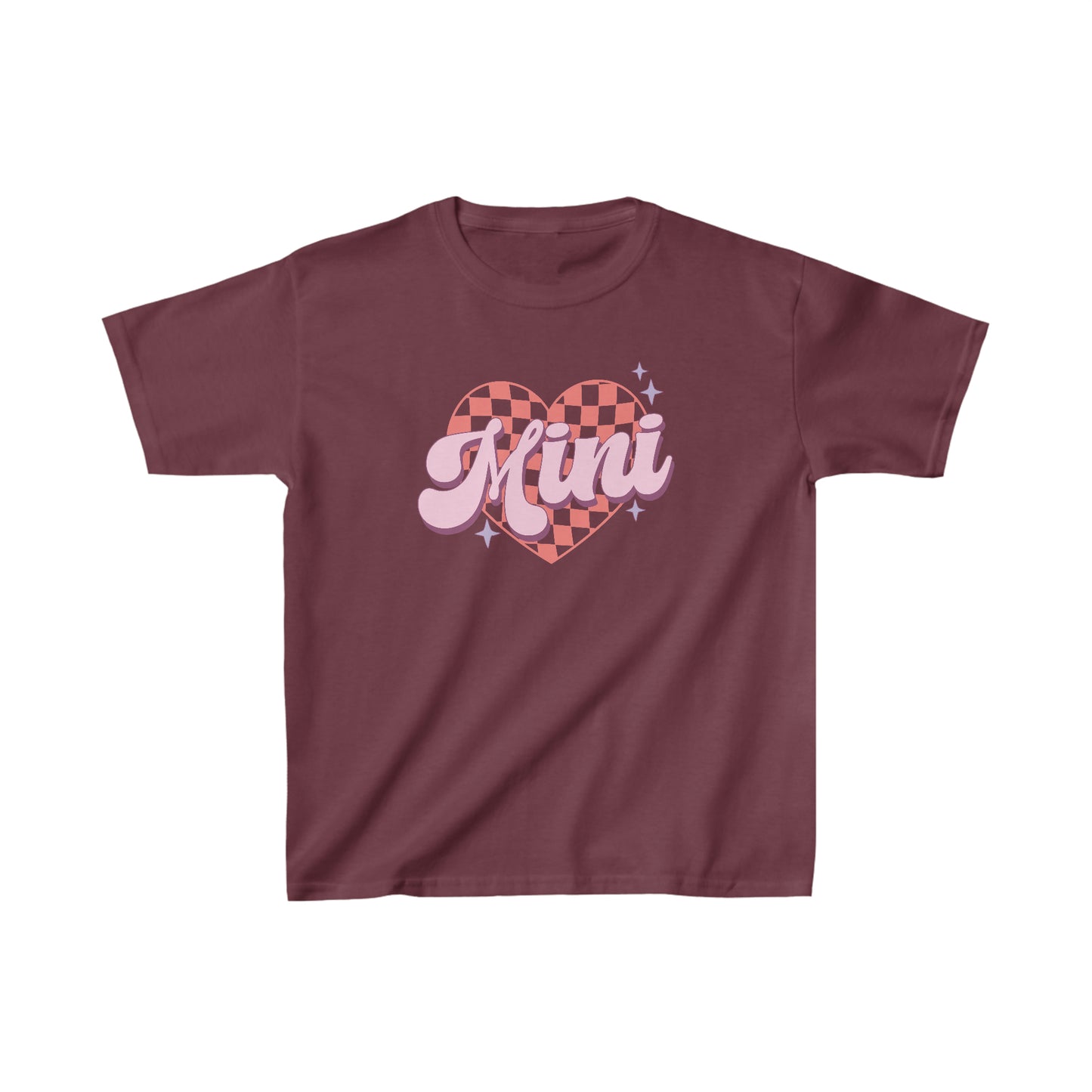 Mini retro font matching kids shirt