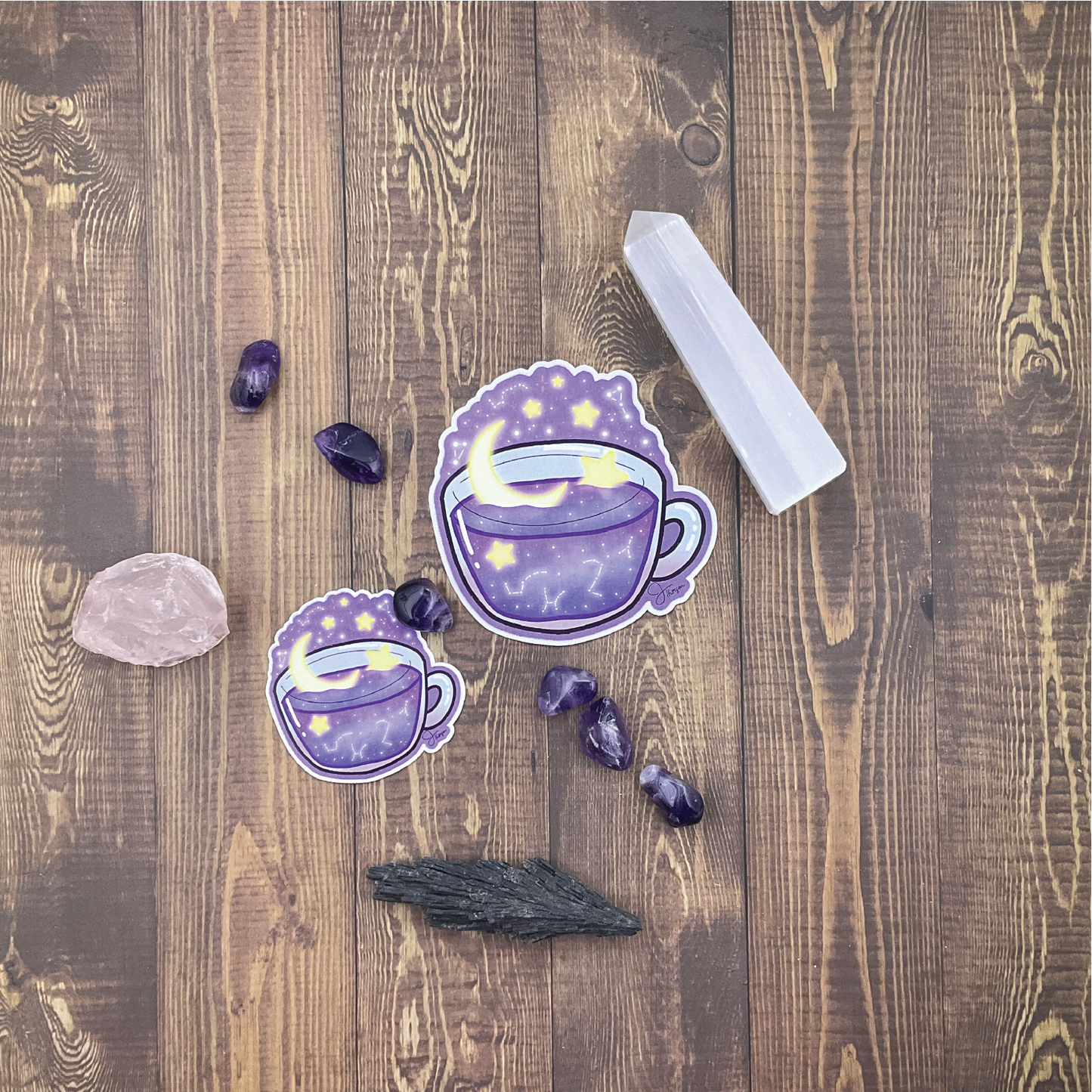 Galaxy constellation tea cup sticker