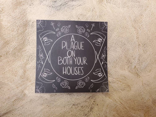 A plague on both your houses Romeo Juliette shakespear Waterproof Vinyl Sticker