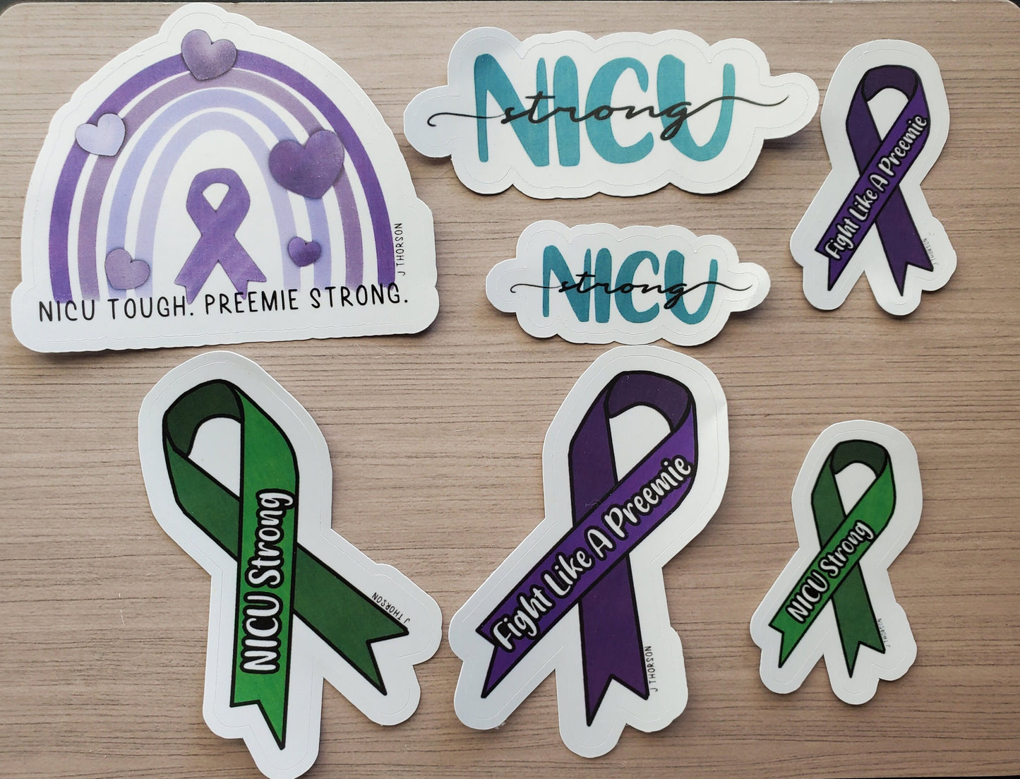 NICU Strong, NICU Tough, Preemie Strong, Fight Like A Preemie Ribbon, NICU Strong Ribbon Stickers