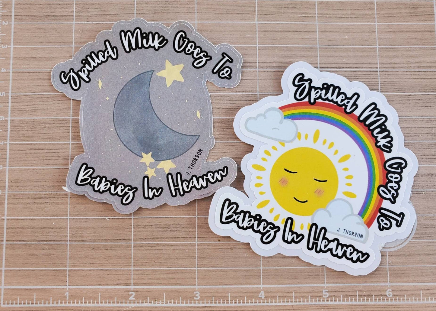 Spilled milk goes to babies in heaven breastfeeding sticker moon and sun