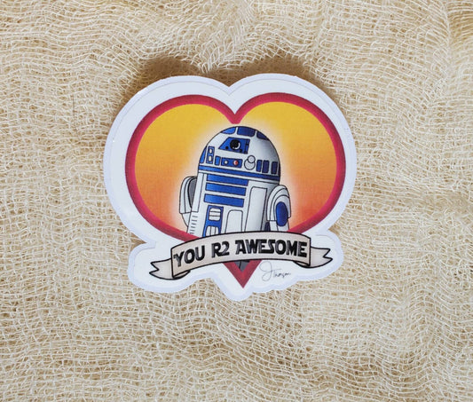 You R2 Awesome R2D2 Tatooine Sunset Sticker