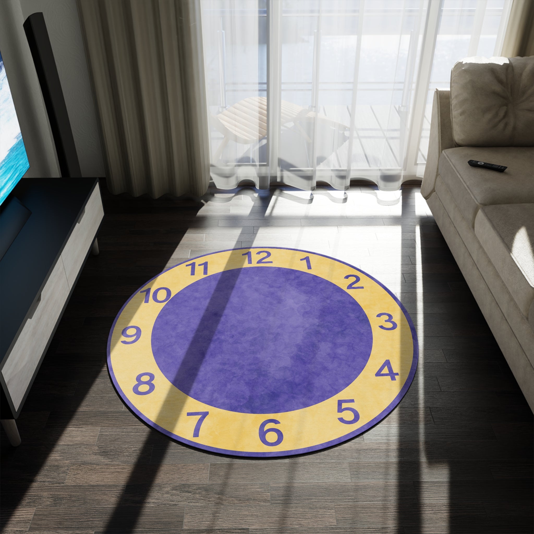 Big Comfy Couch Clock Stretching Floor Mat Rug Stardust Moonbeams