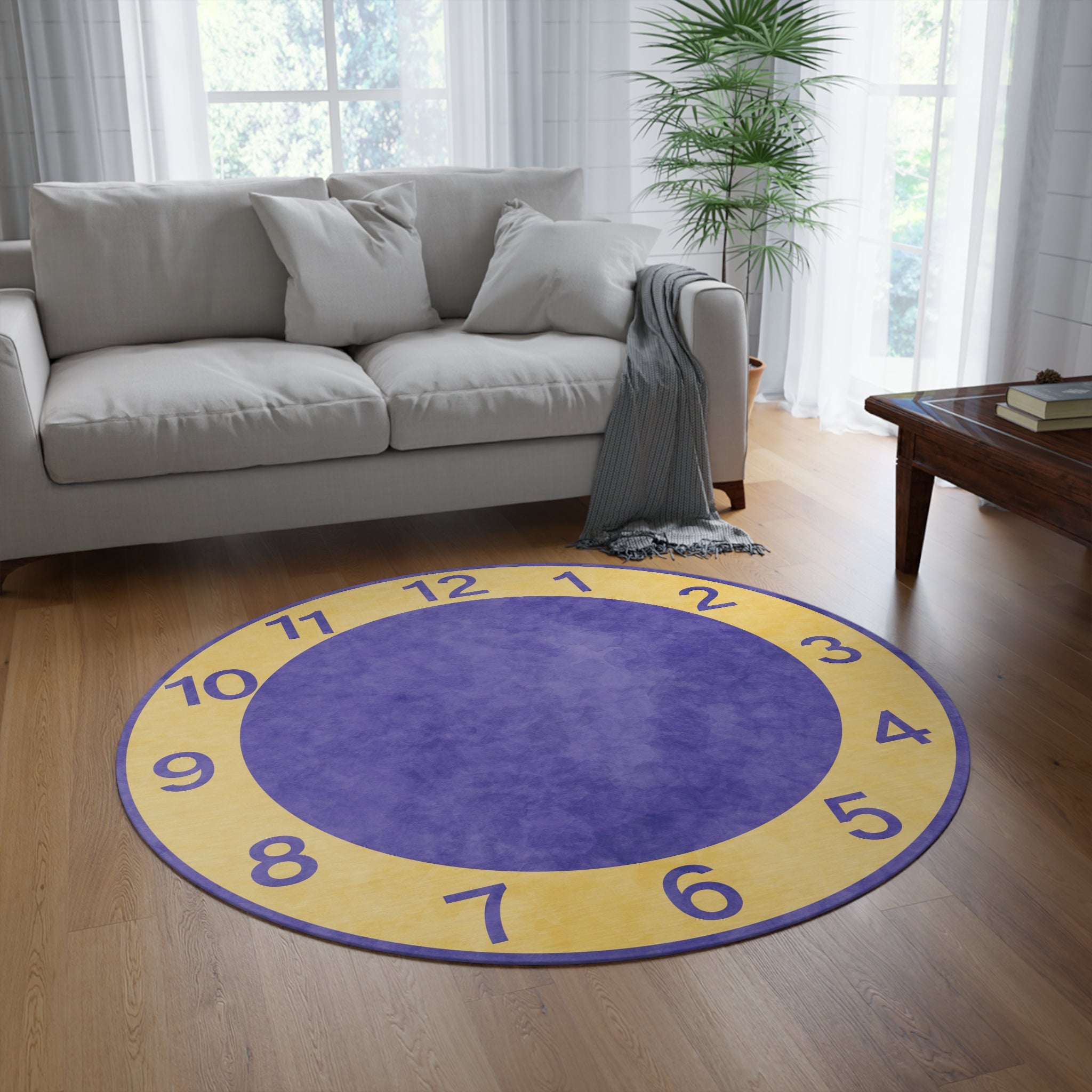 Big Comfy Couch Clock Stretching Floor Mat Rug Stardust Moonbeams