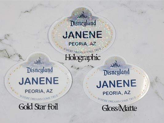 Disneyland Resort Cast Member Inspired Name Badge Sticker