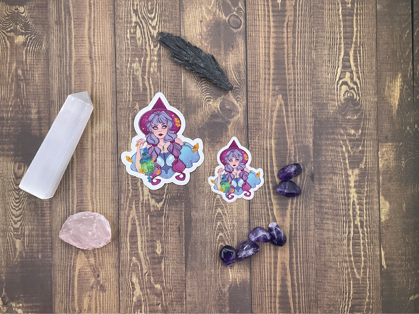 Cute Witch with Lantern Sticker