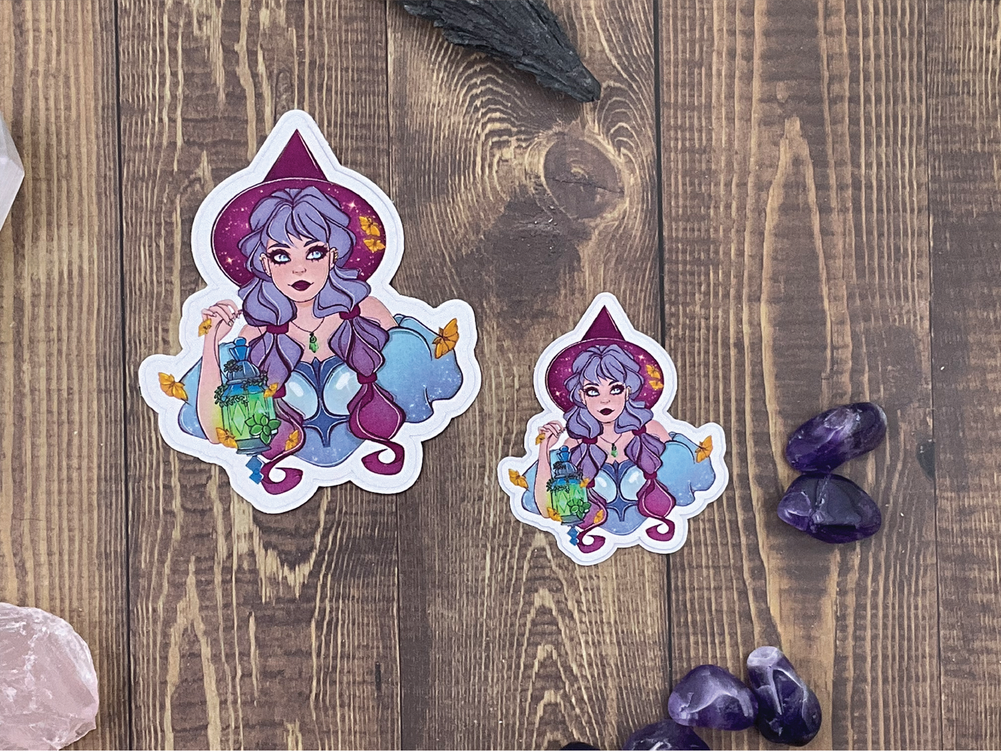 Cute Witch with Lantern Sticker